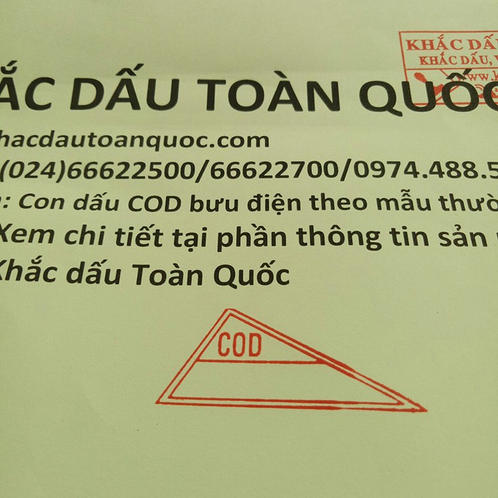 Con dấu COD thanh toán tiền hàng có nội dung theo mẫu (fullbox)