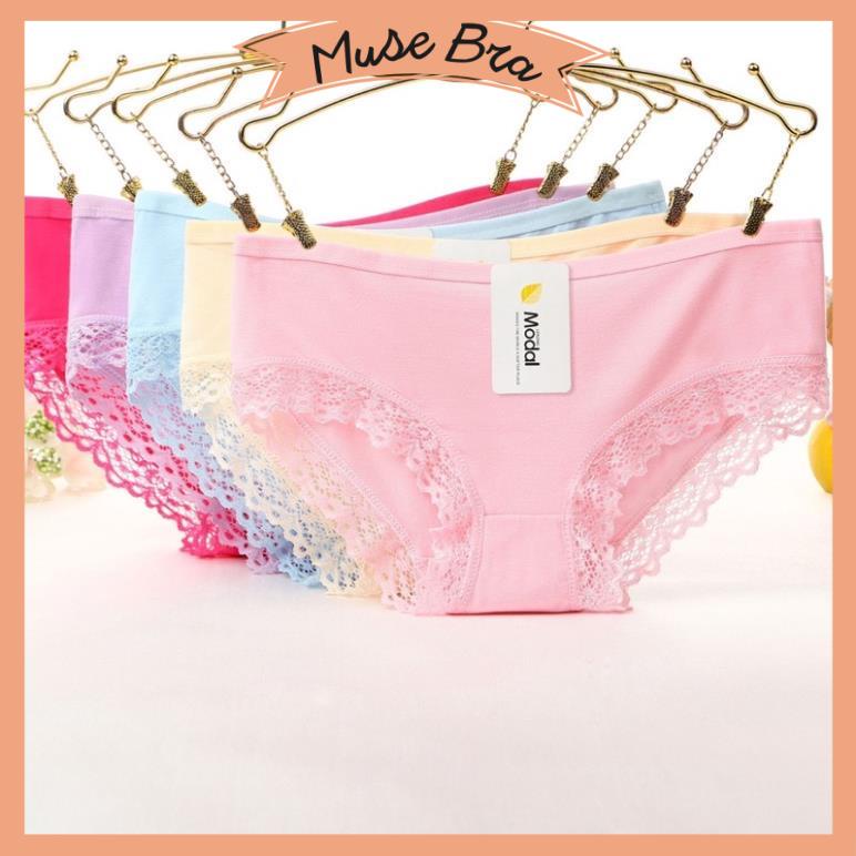 [Giá sỉ] Quần Lót Modal Cotton Viền Ren Mềm Mịn