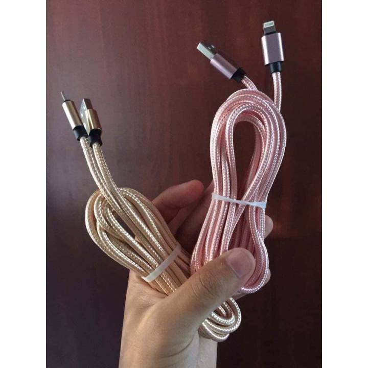 [FREESHIP] Dây sạc điện thoại bọc dù dài 3m Iphone/Android