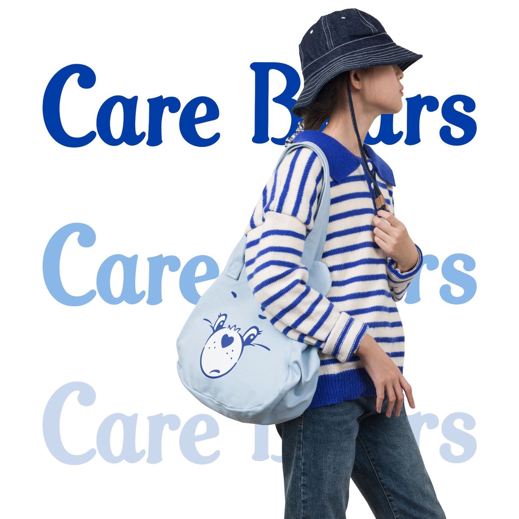 【Hàng giao ngay】Dễ thương gấu carebears túi vải nữ sinh viên giản dị túi đi học