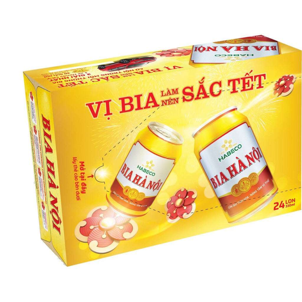 [ Hoả tốc ]Thùng Bia Hà Nội 24 Lon x 330ml mẫu tết 2022