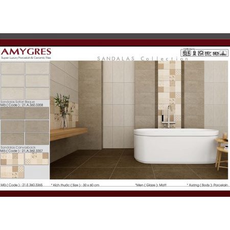 GẠCH ỐP VỆ SINH Á MỸ KT 3060