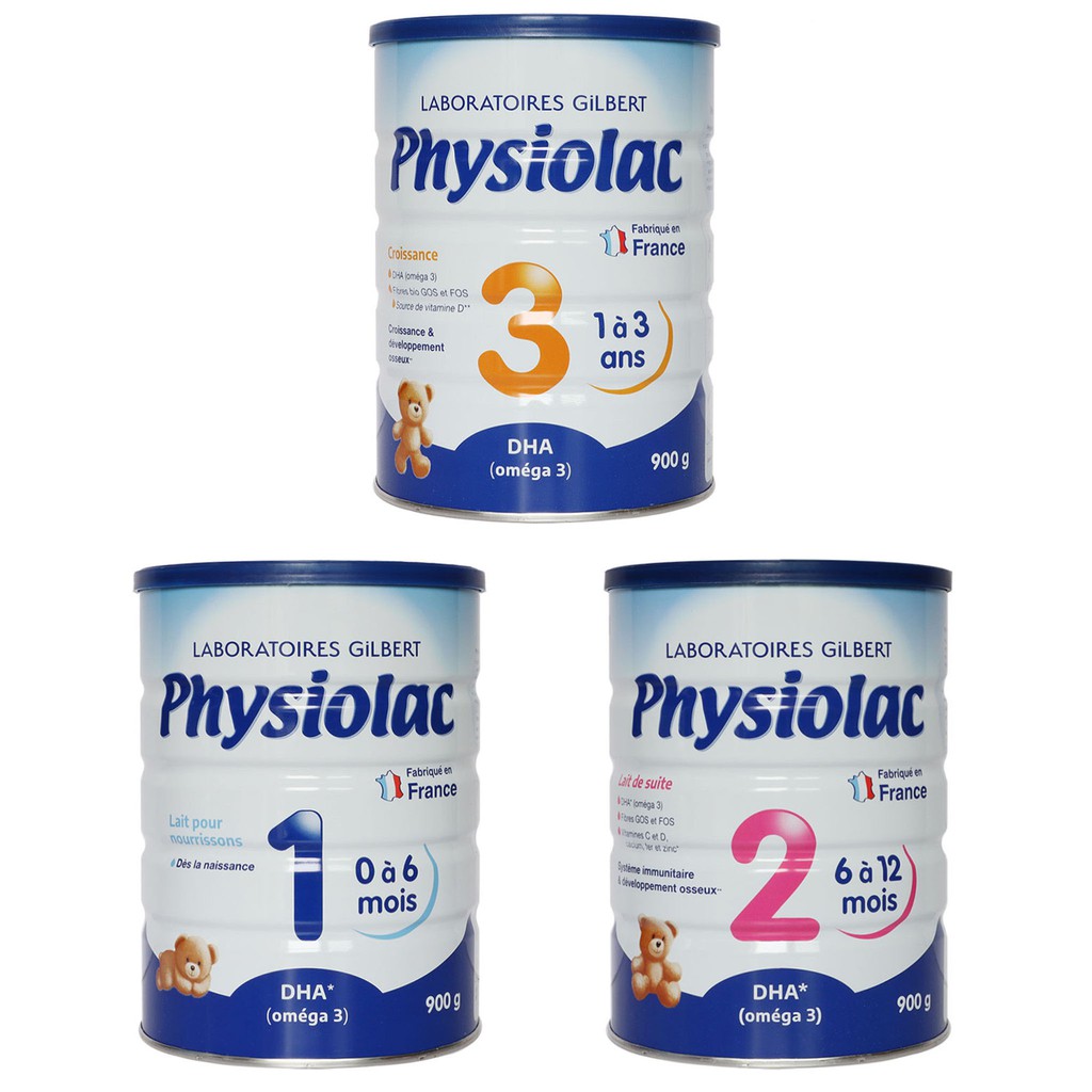 Sữa bột Physiolac DHA 1,2,3 900g