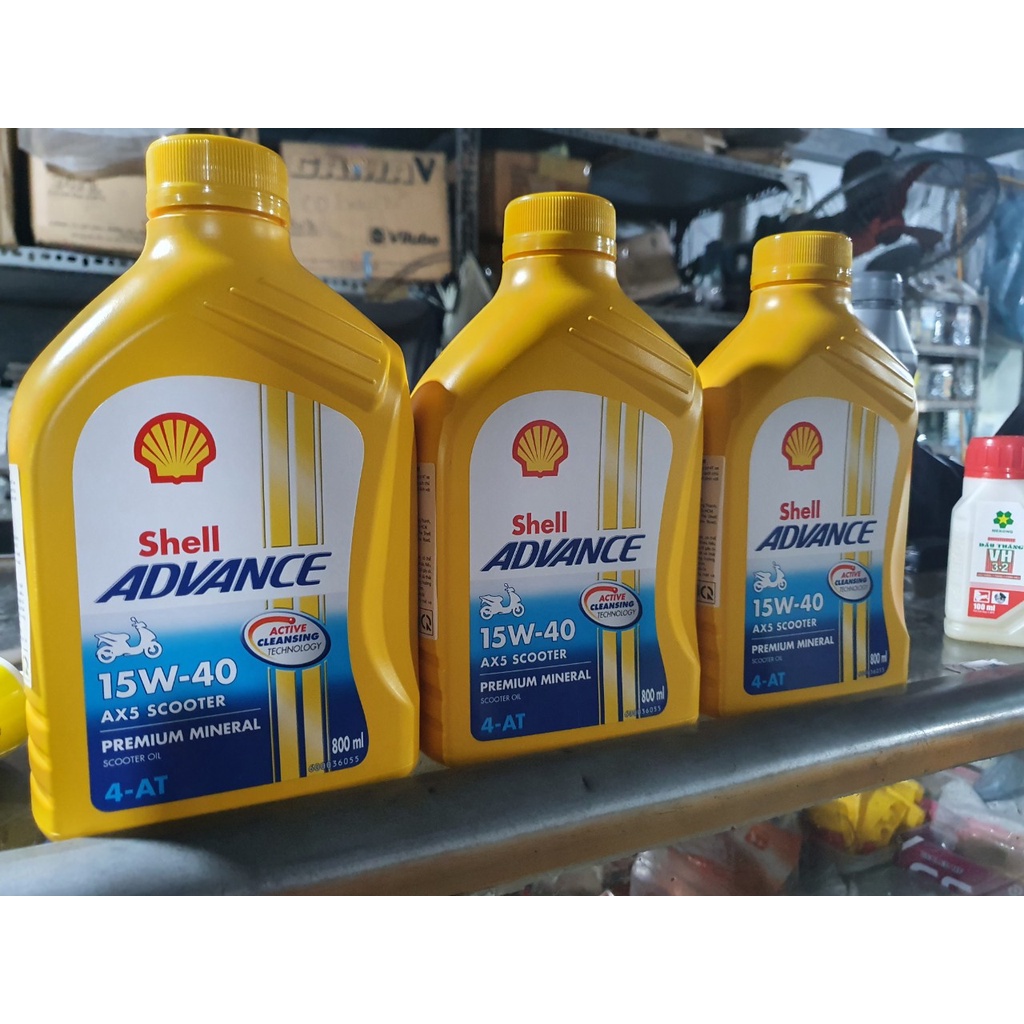 Nhớt Gốc Khoáng Shell Advance 15W-40 Cho Xe Tay Ga Chính Hãng