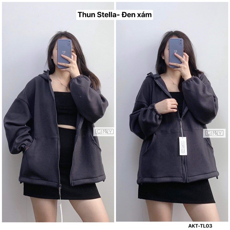 Áo Khoác Thun Stellar | Dày Dặn | Có Nón Form Rộng | Đơn Giản | Phong Cách Hàn Quốc | Hot Trend 2020 | BigBuy360 - bigbuy360.vn