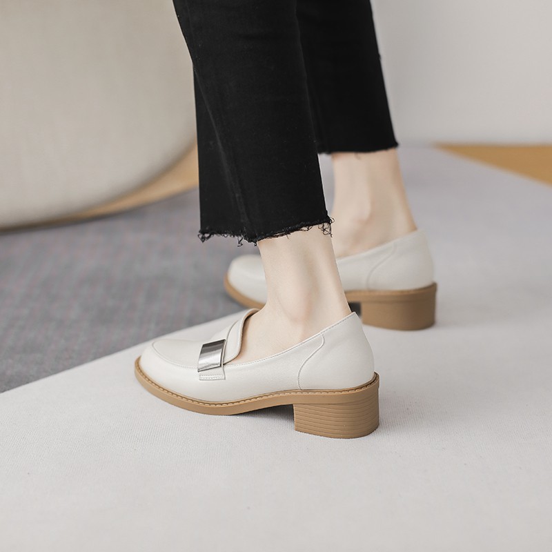 Giày da đế cao 5cm phong cách thời trang cổ điển cho nữ | BigBuy360 - bigbuy360.vn