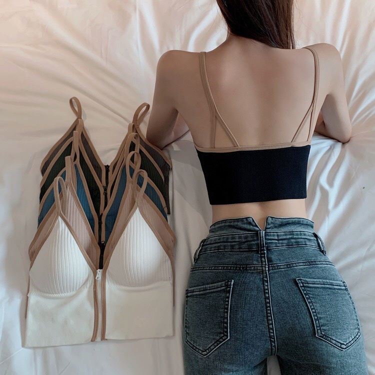 Áo Bra Nữ - Áo Lót Nữ 2 dây Nâng Ngực kéo khóa tôn dáng mẫu Bra 067