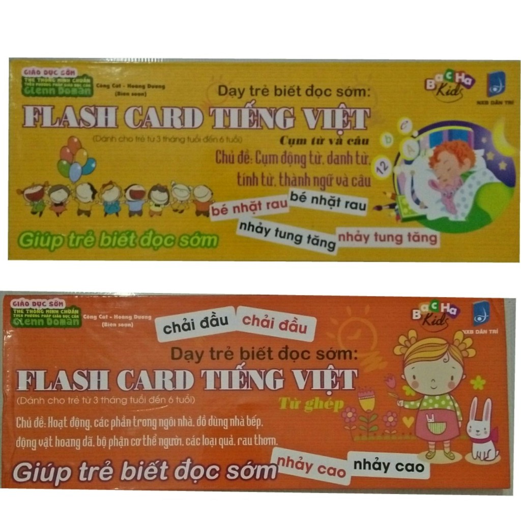 Flash card cho bé : tiếng việt - từ ghép, cụm từ & câu