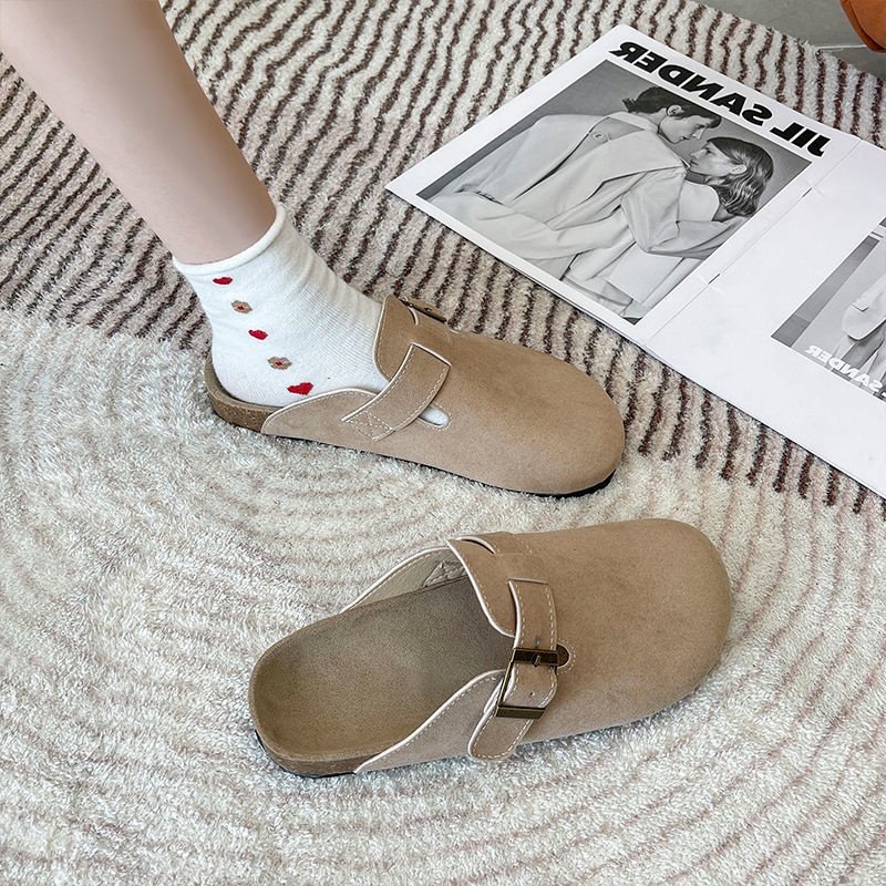 Giày Lười Da Lộn Đế Mềm Thời Trang Cho Nữ