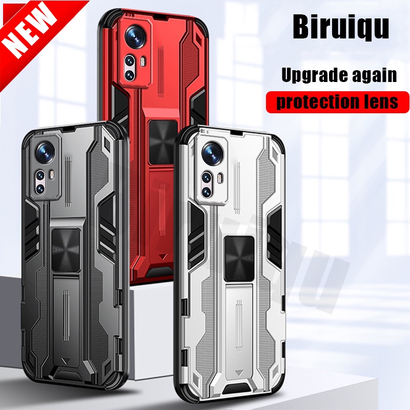 Ốp Điện Thoại Kiểu Giáp Chống Sốc Có Giá Đỡ Thời Trang Cho Xiaomi 12X 12 Pro Ultra 12Pro Mi12 11T Pro