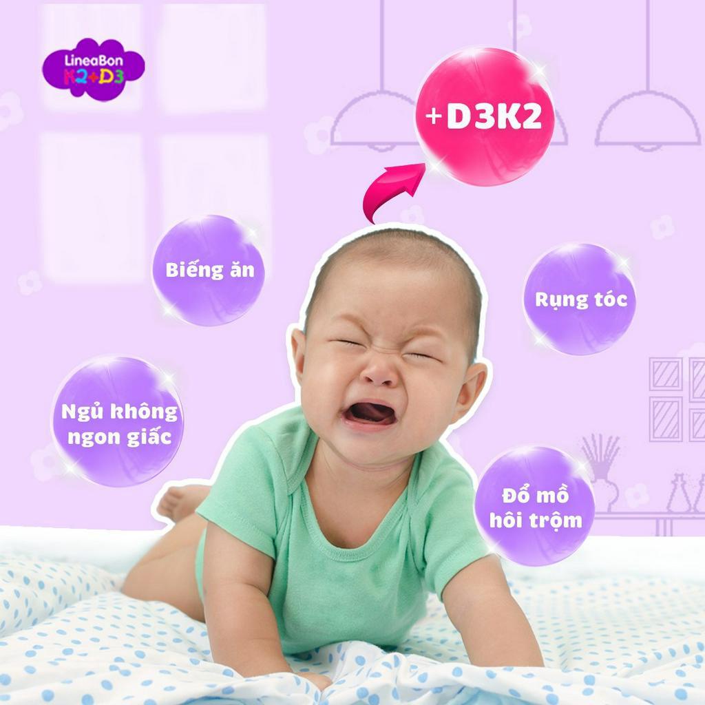 Vitamin K2+D3 mk7 LINEABON Hỗ trợ tăng chiều cao cho bé 10ml