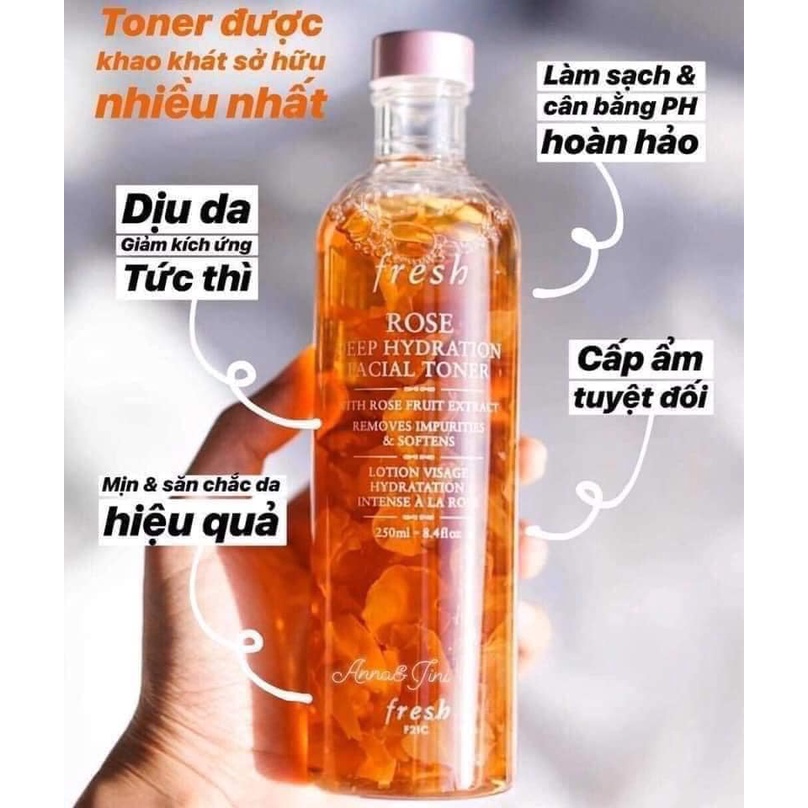 Nước hoa hồng Fresh Rose Deep Hydration 250ml