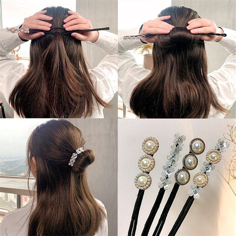 Dây cột búi tóc quấn tóc dẻo hoa xinh xắn phong cách hàn quốc