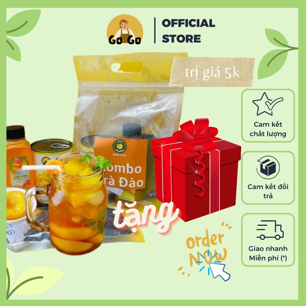 Trà đào Bếp Việt Gogo Set nguyên liệu trà đào tự pha không chất bảo quản SE7