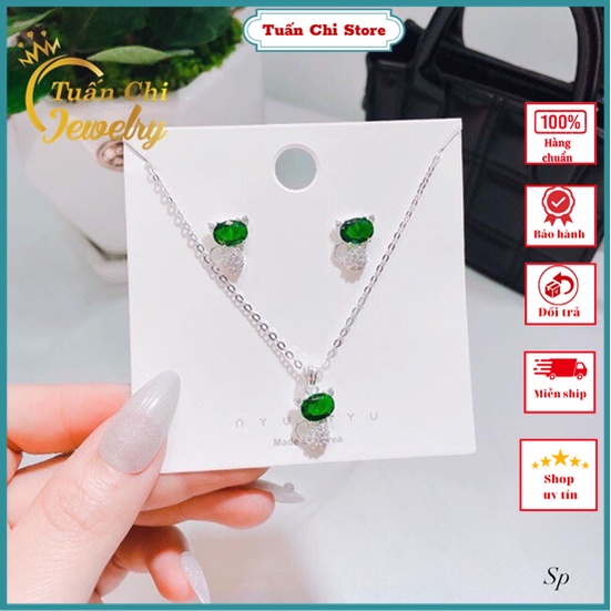 ⚡𝑯𝑨̀𝑵𝑮 𝑪𝑯𝑼𝑨̂̉𝑵⚡ Bộ Trang Sức Mèo Bạc Cao Cấp, Đá Đủ Màu Theo Mệnh