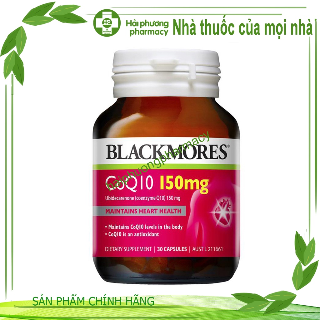 Thực phẩm chức năng Blackmores COQ10 150mg  hỗ trợ sức khỏe tim mạch lọ 30 viên