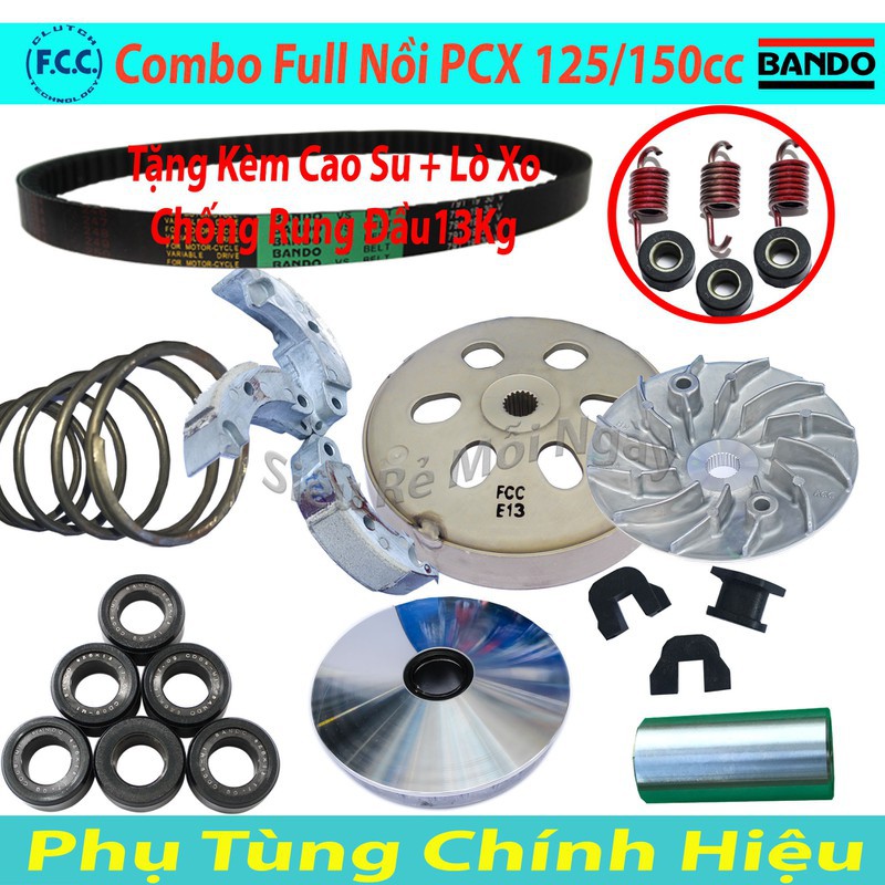 Combo Full Bộ Nồi Trước, Nồi Sau, Dây Coroa, Bi Nồi Honda PCX 125cc, 150cc