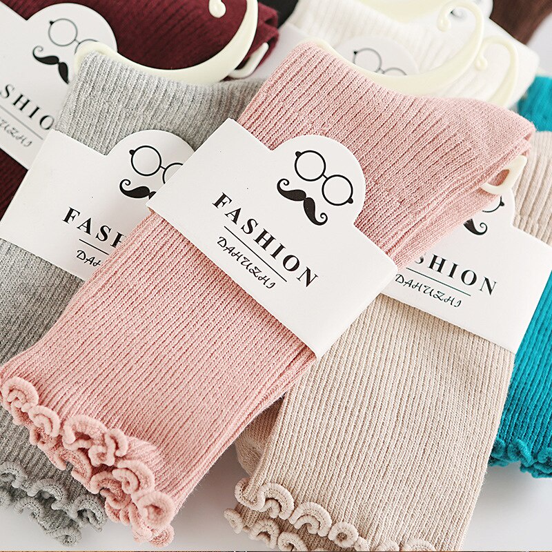 Vớ Cotton Màu Trơn Chất Lượng Cao Thời Trang Cho Nữ