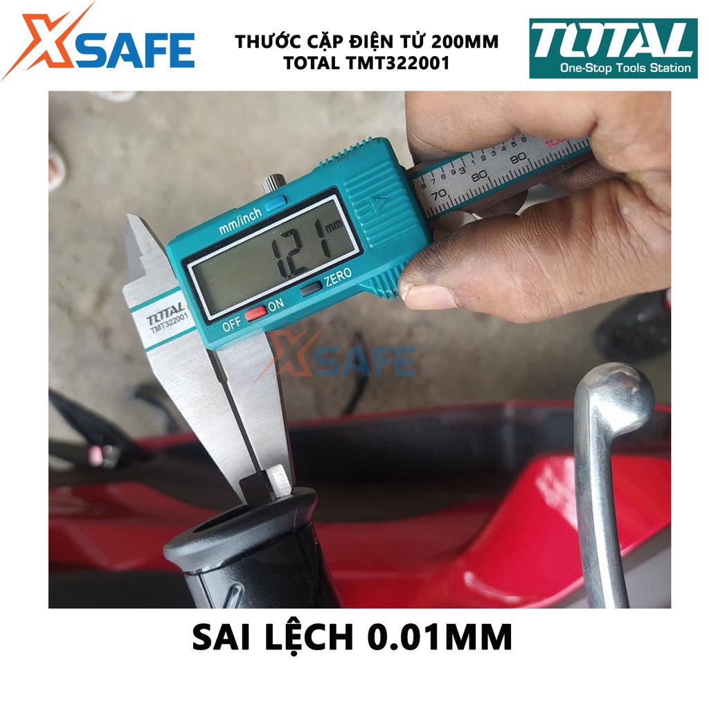 Thước cặp điện tử 200mm TOTAL TMT322001 Thước cặp phạm vi đo 0-200mm - 30/T - [XSAFE]