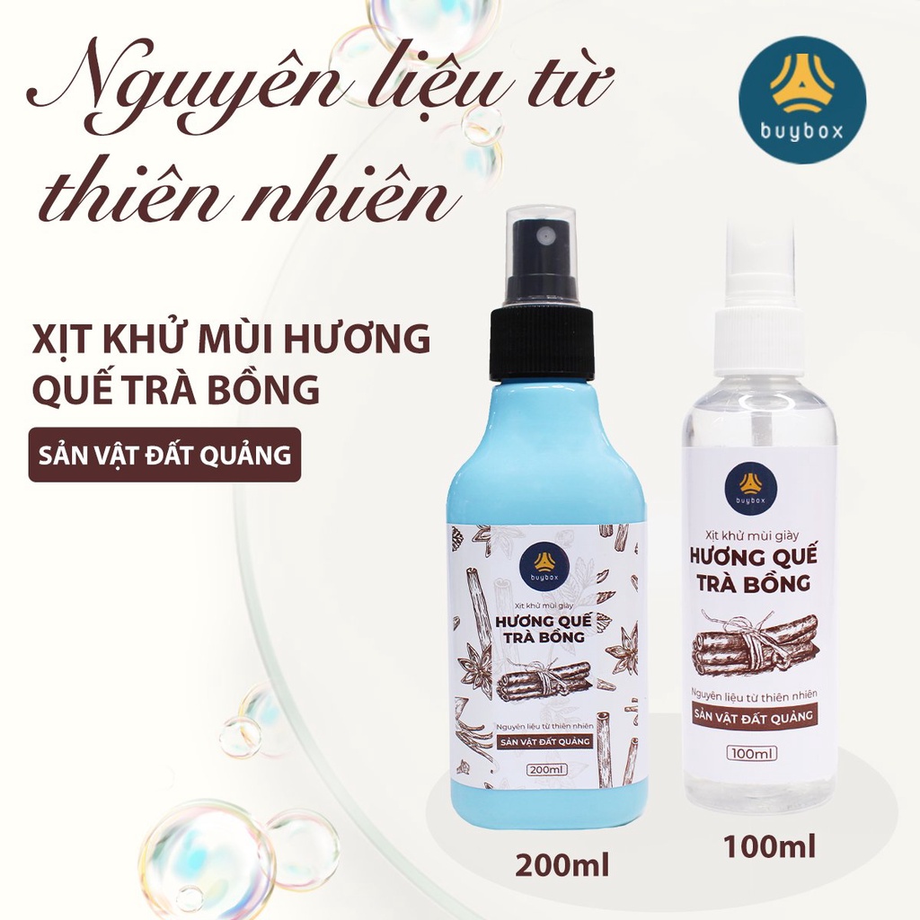 Xịt khử mùi giày dép hương quế trà bồng nguyên liệu tự nhiên,giúp ngăn ngừa vi khuẩn - buybox - BBPK236