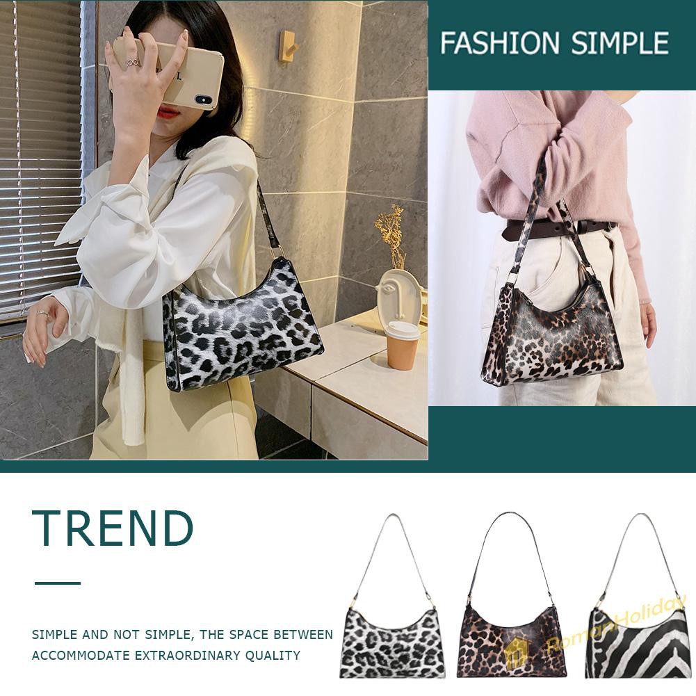 【On Sale】Vintage Women Animal Pattern Handbag Hobos PU Leather Shoulder Underarm Bag