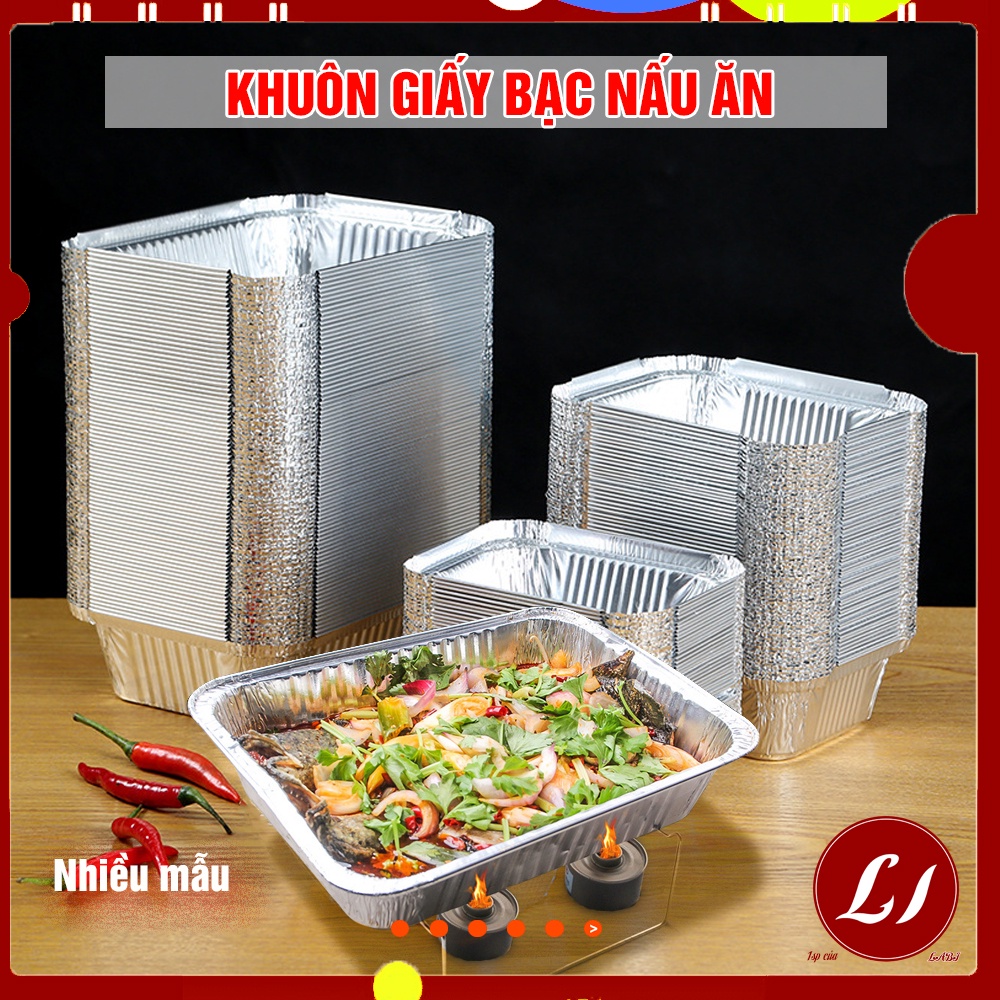 Set 10 Khuôn giấy bạc nấu ăn Chữ nhật (20x14x4cm)
