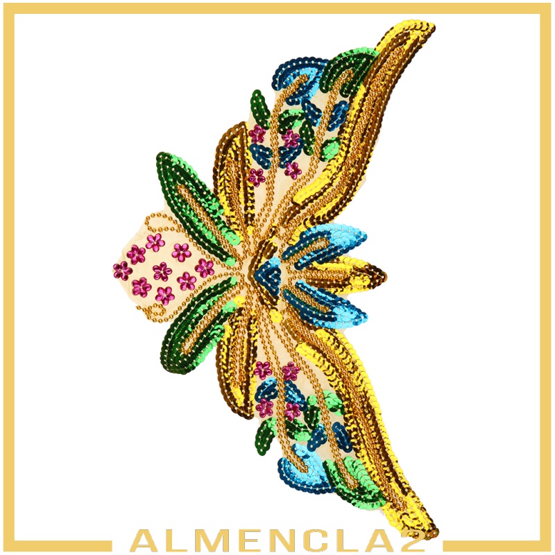[ALMENCLA2] DIY Paillette Sequin Butterfly Embroidery Applique Patch Iron/Sew On Clothes