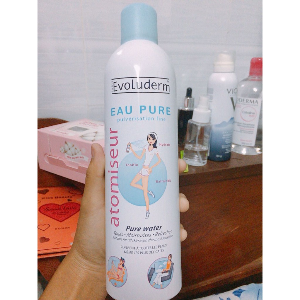 Xịt khoáng Evoluderm giúp dưỡng ẩm cấp nước và làm dịu làn da Atomiseur Eau Pure 400ml | BigBuy360 - bigbuy360.vn