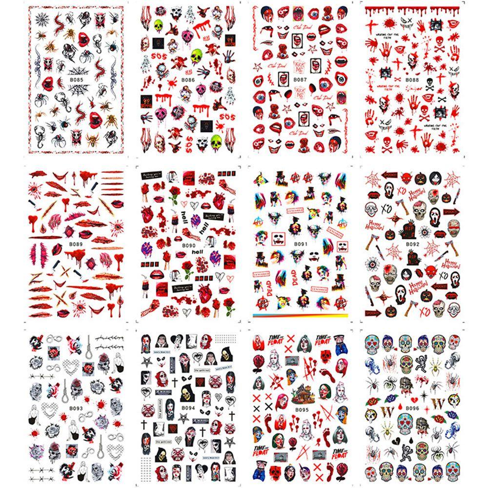 OCEANMAP Sticker Dán Móng Hoạ Tiết Halloween