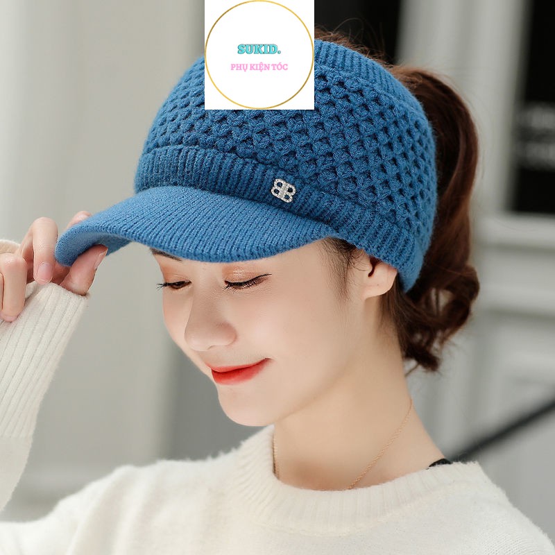 Mũ Lưỡi Trai Nữ Chất Liệu Len Phong Cách Hàn Quốc Thời Trang Nửa Đầu