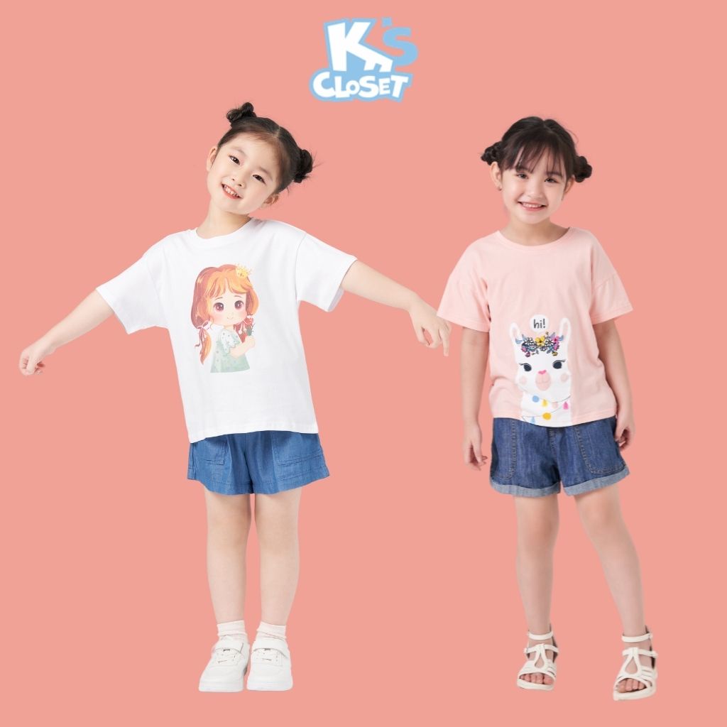 Áo Phông Cộc Tay Bé Gái (1-14 tuổi) K's Closet E018ONS / E007ONS / E028TWS / E047TWS TMĐT