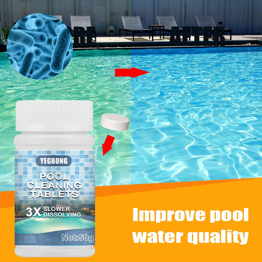 100g Pool Cleaning Effervescent Chlorine Tablet Home Use Cleaning Swimming pool Effervescent Tablets Sanitizing Tablets