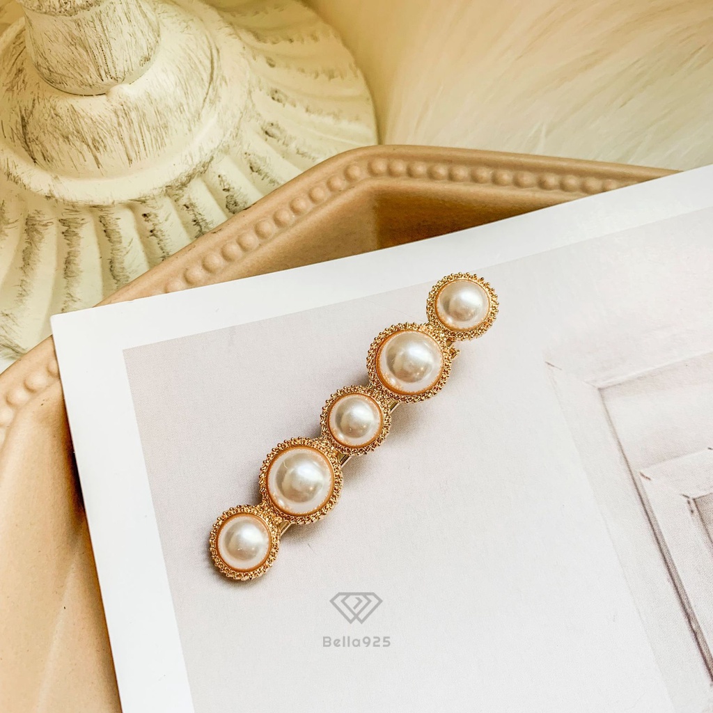 Kẹp tóc Bella 925 cài tóc đính đá hình hoa mai dễ thương sang trọng
