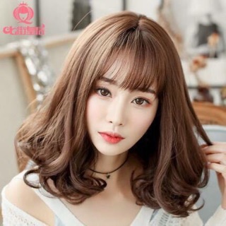 Tóc giả mái thưa xoăn lửng vai cực dễ thương tóc đẹp số 1