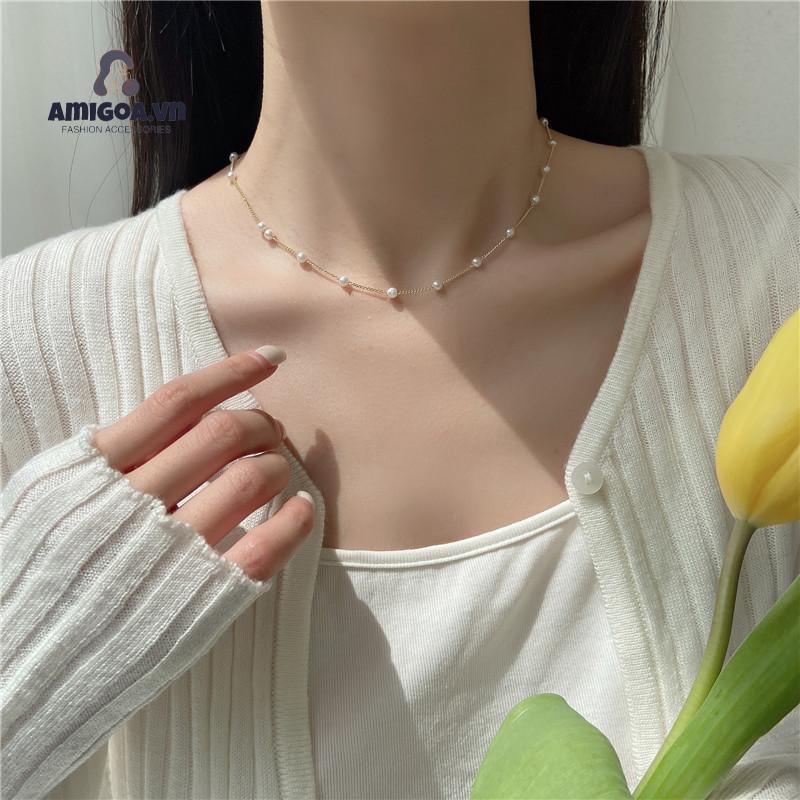 ✨✨Vòng cổ choker Smileday đính ngọc trai thời trang Hàn Quốc cho nữ