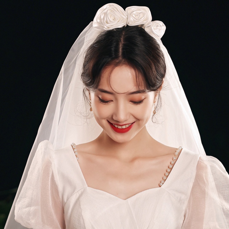 Mạng Che Mặt Vải Tuyn Nhiều Lớp Cắt Trang Trí Cô Dâu