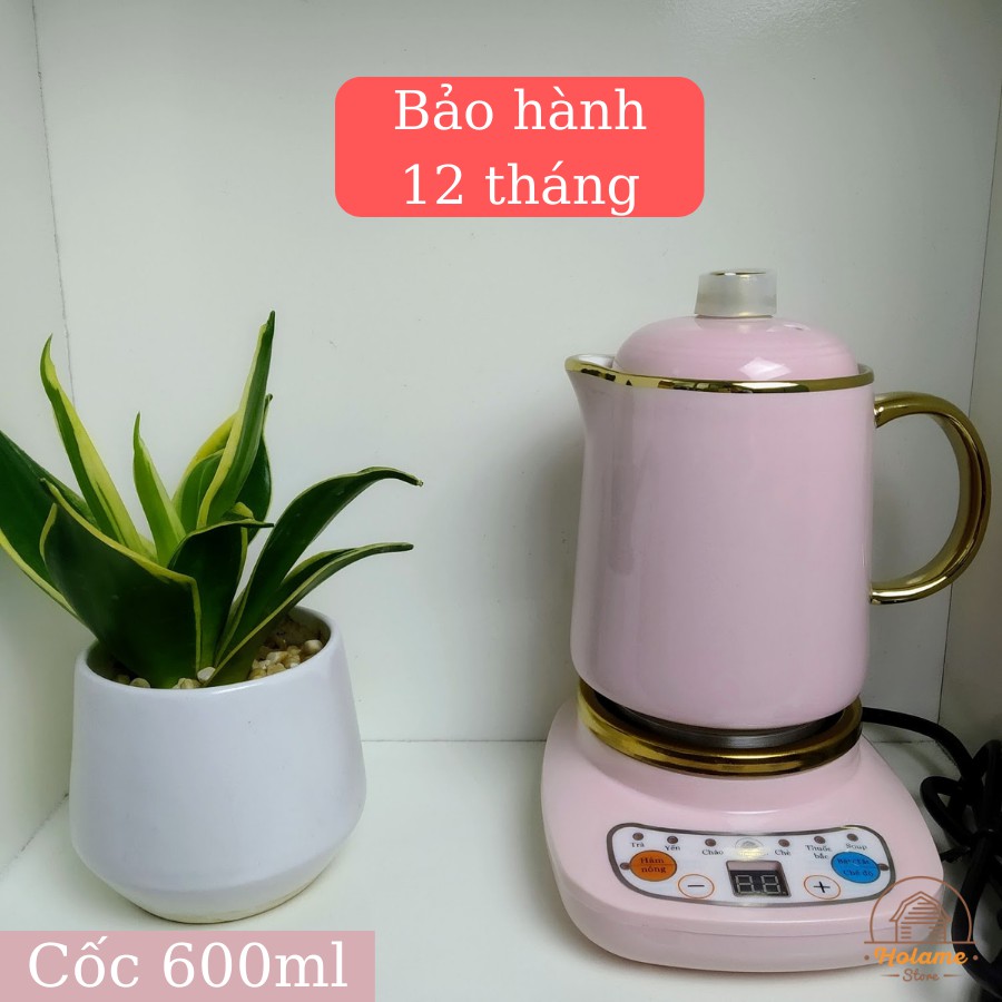 [Ảnh thật] Cốc chưng yến, cốc hâm trà, cốc hầm cháo bằng sứ cao cấp màu hồng ngọc