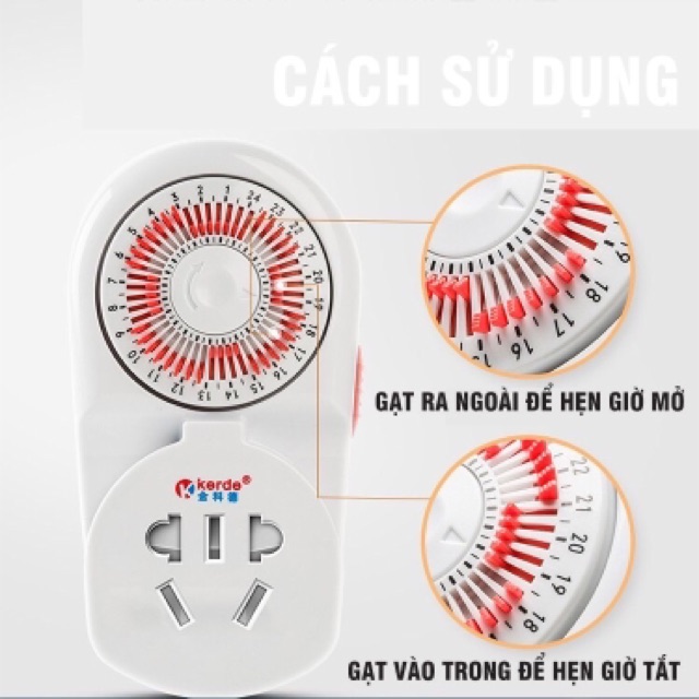 Ổ cắm hẹn giờ cơ chỉnh tay cực kì dễ sử dụng