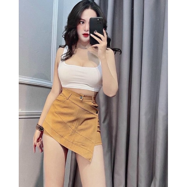 váy kaki đắp chéo, chất vải kaki mềm mại có Size sml ,Kết hợp mặt được với rất nhiều loại áo thun áo kiểu, 40 -55 ký vừa