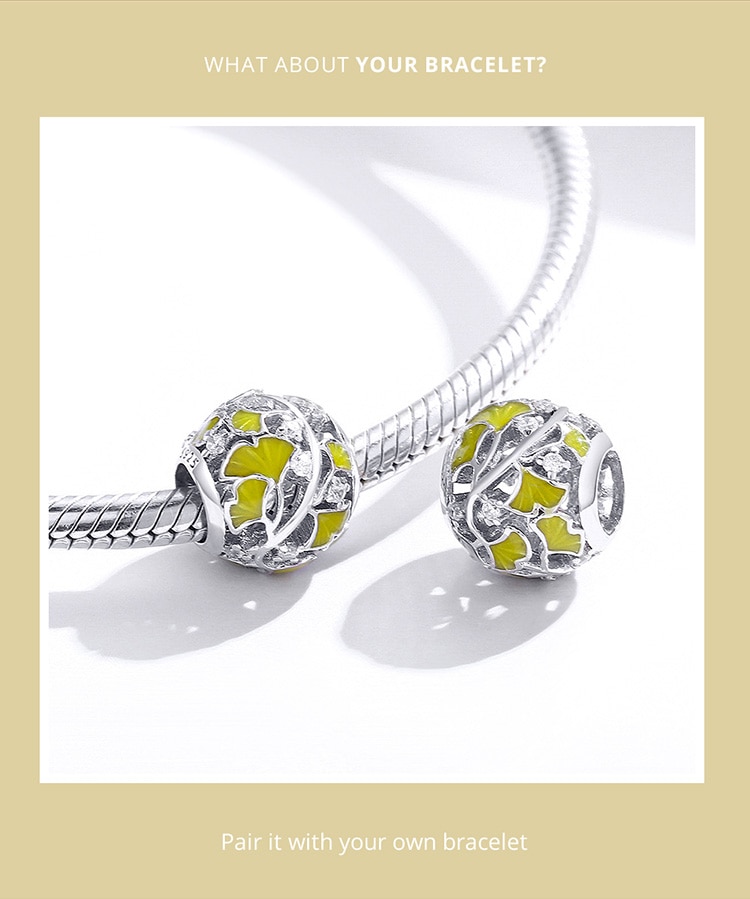 Hạt Xỏ Vòng Tay Bamoer BSC334 Chất Liệu Bạc 925 Hình Cầu Đính Đá CZ Làm Trang Sức DIY Cho Nữ