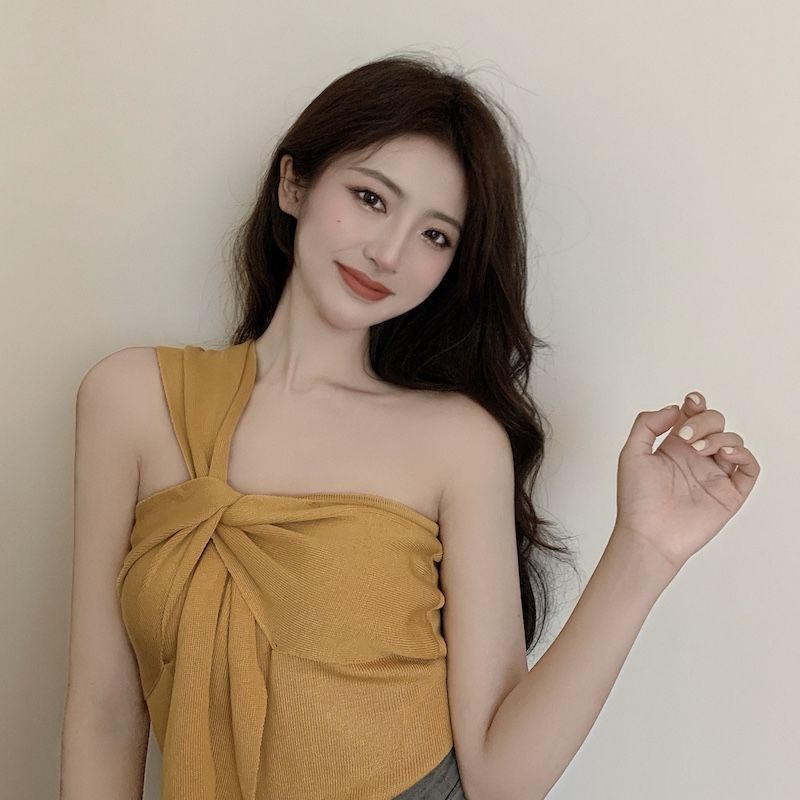 Áo Ống Ngắn Không Tay Phong Cách Pháp Cho Nữ