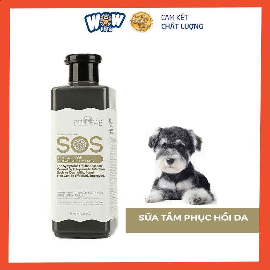 [W004]Sữa tắm SOS cho chó mèo wowpets Dầu tắm chó mèo sos mượt lông, ve rận