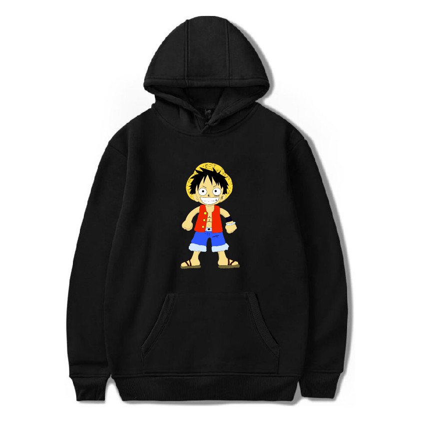 Áo nỉ hoodie thu đông hoạt hình one piece luffy form suông rộng unisex có mũ, chất nỉ bông | BigBuy360 - bigbuy360.vn