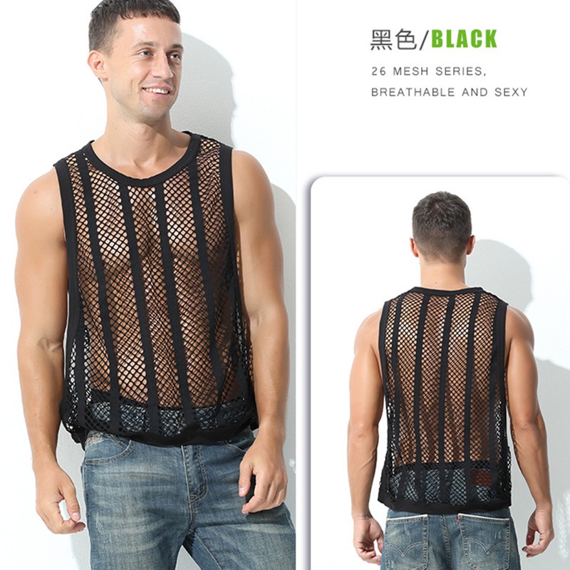 Áo Tank Top Lưới Thời Trang Gợi Cảm Cho Nam
