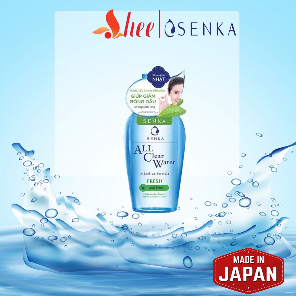 Nước Tẩy Trang Senka cho da dầu, mụn A.L.L Clear Water Micellar Fresh 230ml