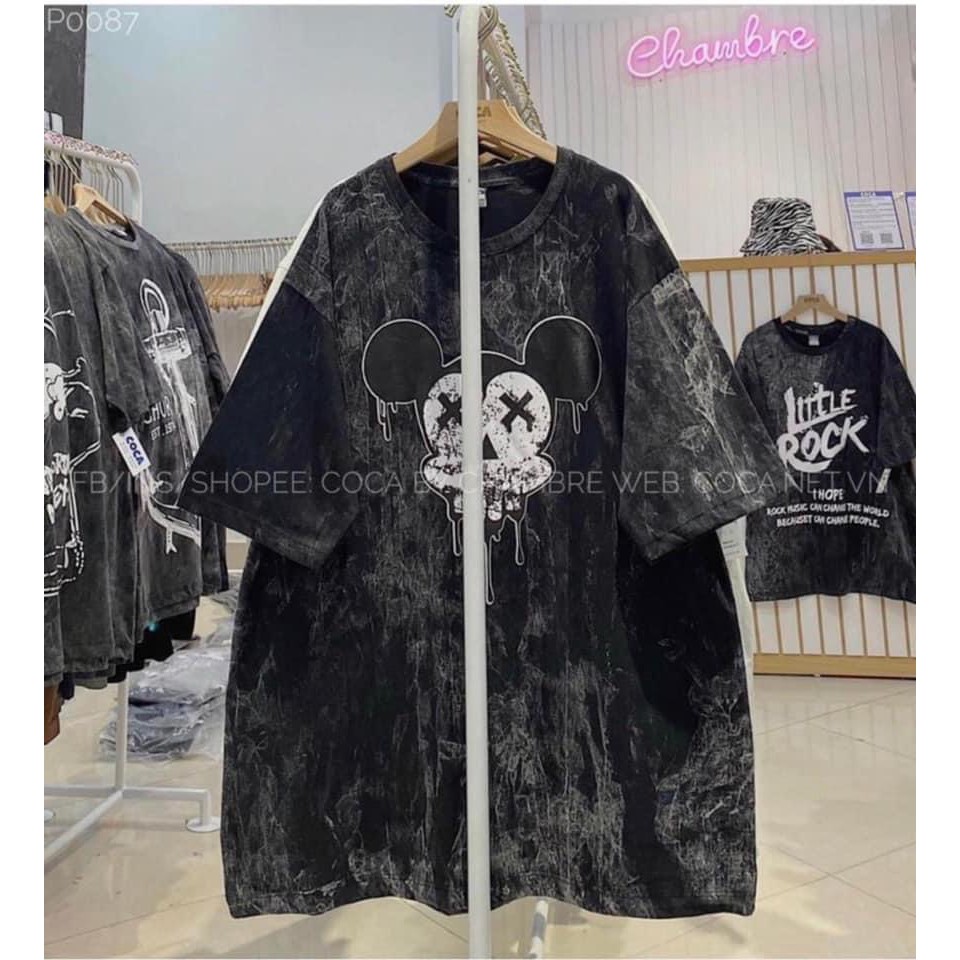 Áo loang màu thái unisex - Thun tay lỡ form rộng, phông đen dáng suông cá tính in hình mèo cá mập nam nữ ulzzang SIÊU HO | BigBuy360 - bigbuy360.vn