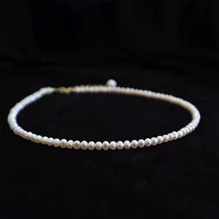 Vòng cổ Ngọc Trai 4mm Phong Cách Vintage