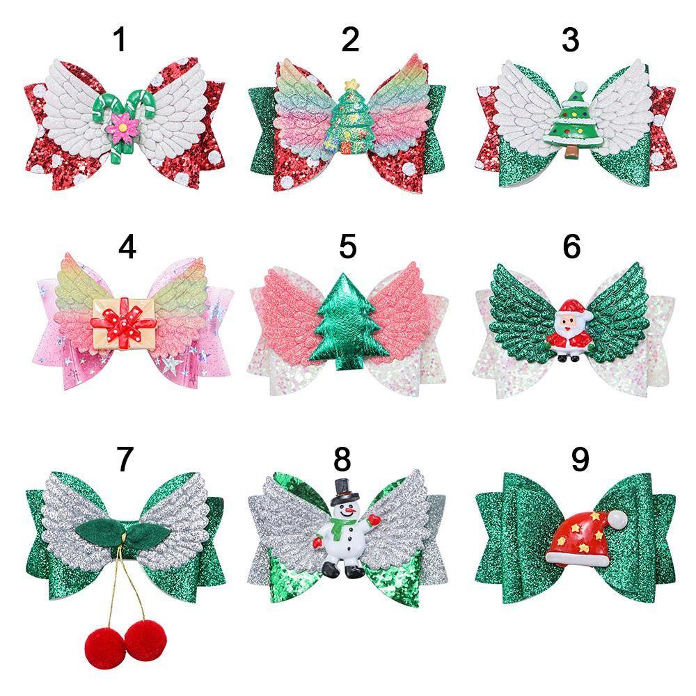 Kẹp Tóc Hình Nơ / Ông Già Noel Đính Kim Tuyến Lấp Lánh Thời Trang Cho Bé