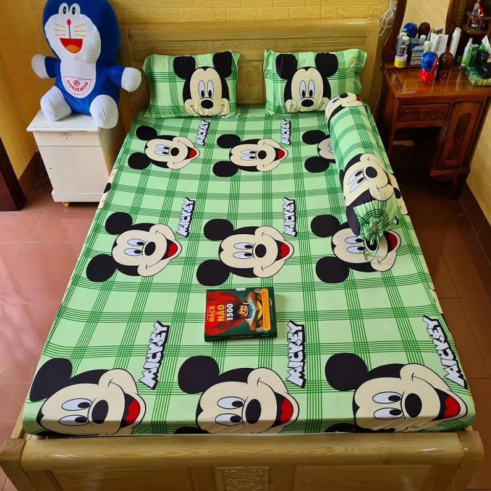 BỘ DRAP THUN HÀN QUỐC MÀU TRƠN 4 MÓN