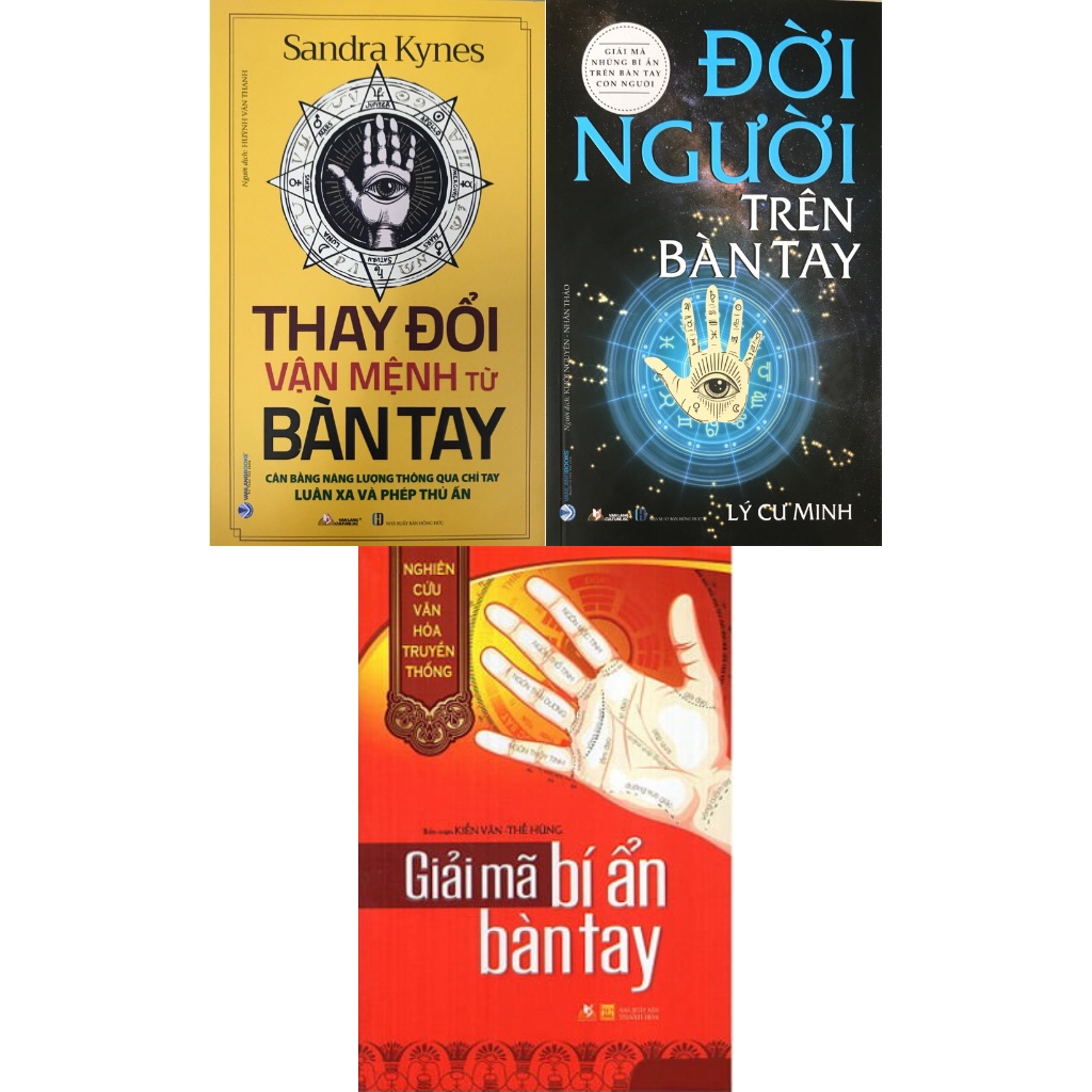 Sách - Giải Mã Bí Ẩn Bàn Tay + Thay Đổi Vận Mệnh Từ Bàn Tay + Đời Người Trên Bàn Tay